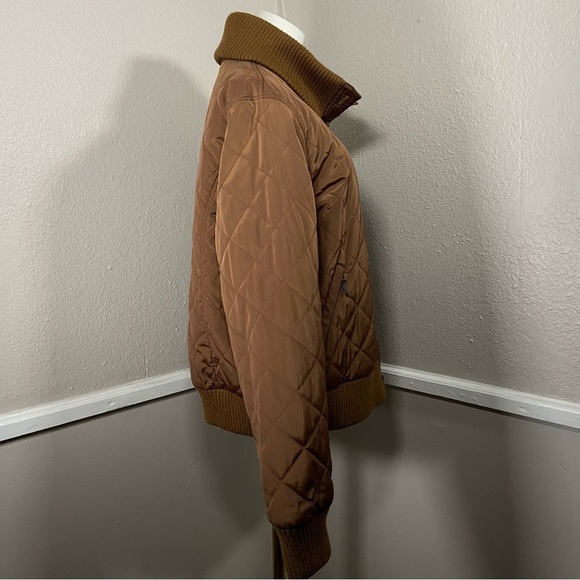 Vintage Talbots Bomber Jacket Brown Quilted Size Large - Picture 3 of 11